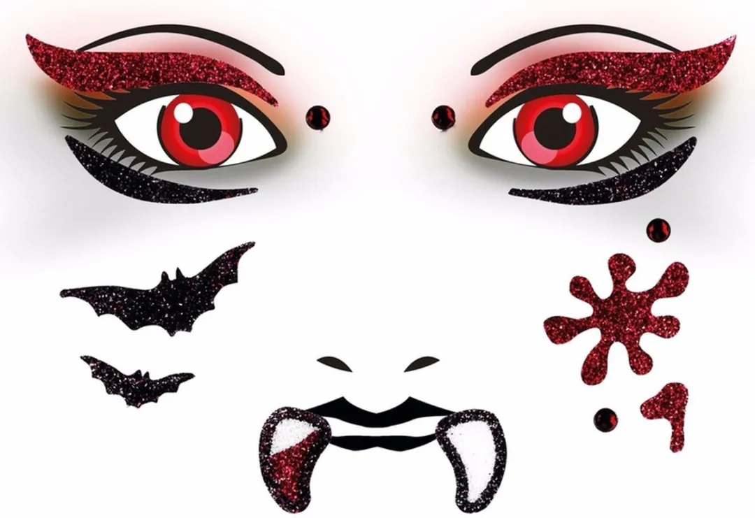Herma Face Art Glitter Sticker Halloween Vampier