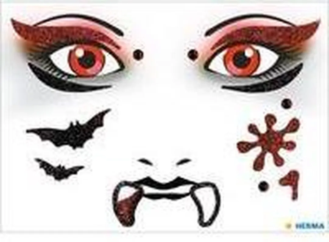Herma Face Art Glitter Sticker Halloween Vampier - Multi