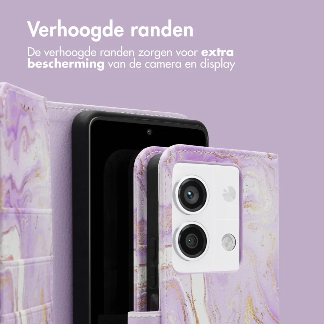 Imoshion Hoesje Xiaomi Redmi Note 13 Purple Marble - 3 Pasjes