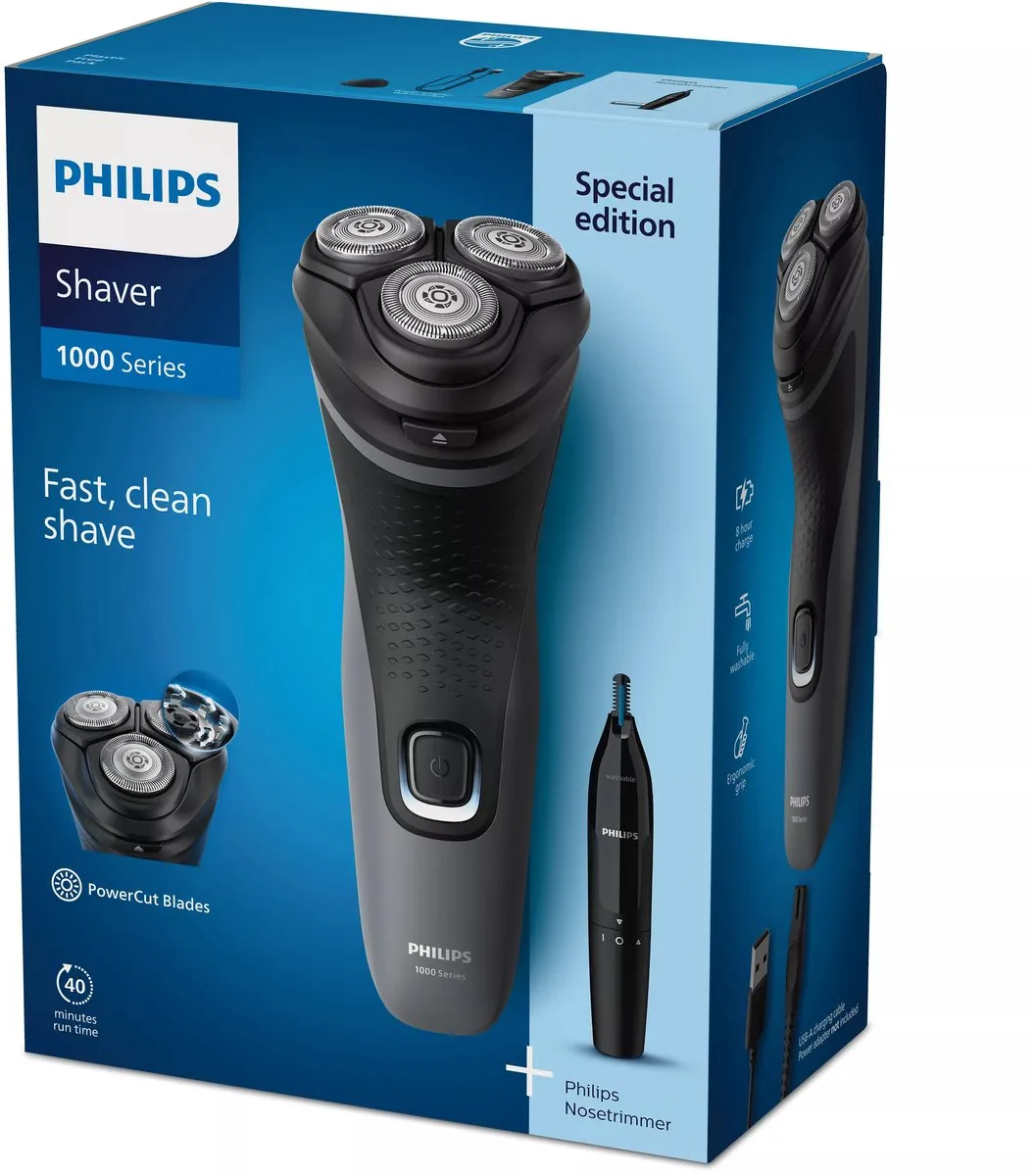 Philips Shaver 1000 Series S1142/02 Elektrisch Scheerapparaat - 3 Mesjes - Zwart/Grijs