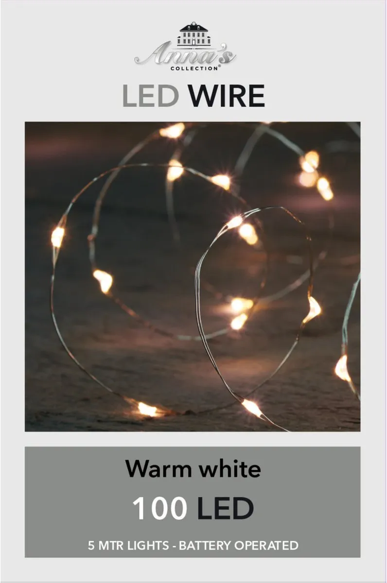 Anna's Collection Draadverlichting 100 LED Warm Wit 500cm