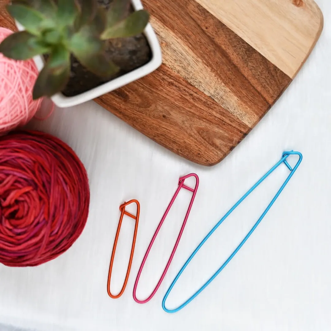 KnitPro Stekenhouders Aluminium - 3 Stuks (8.3/11.5/16.5cm) - Roze/Geel/Blauw