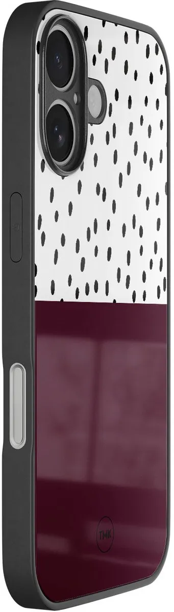 Casevibes iPhone 16 Hoesje - Paars met Burgundy Dots - TPU