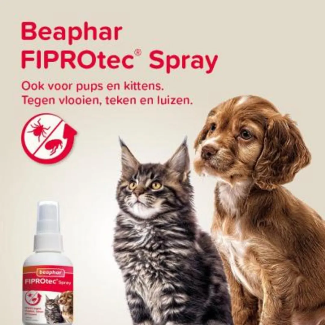 Beaphar Fiprotec Anti Vlooien & Teken Spray - 2x100ml