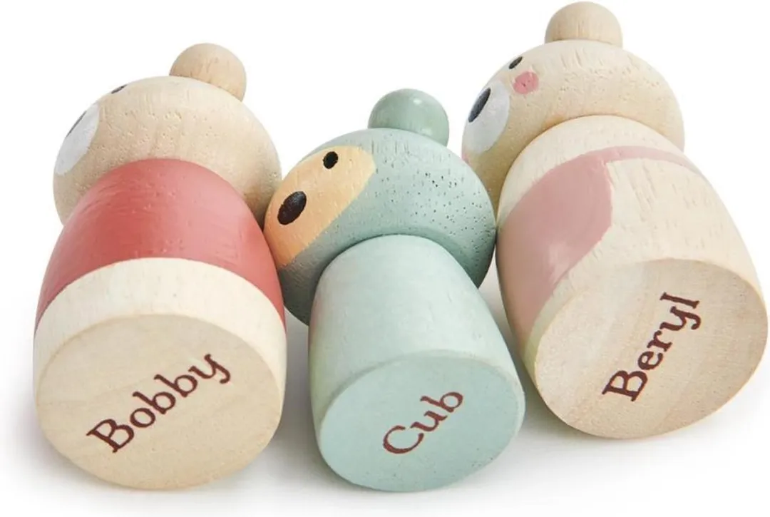 Tender Leaf Toys Bear Tales Junior Speelfiguren 3-delig - Groen/Rood/Rozig