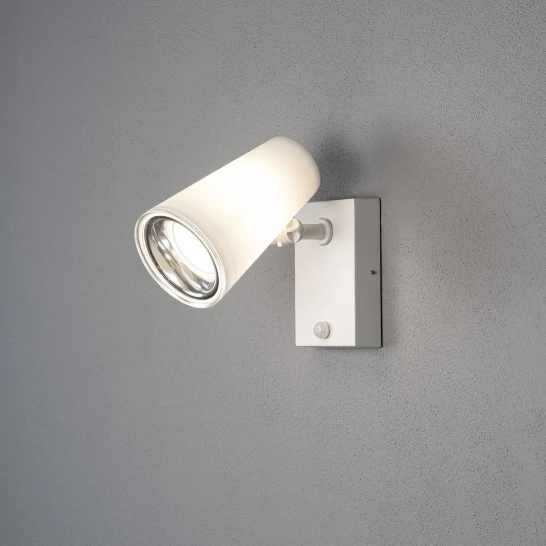Konstsmide Fano Sensor Wandlamp 25W - Staal - Wit