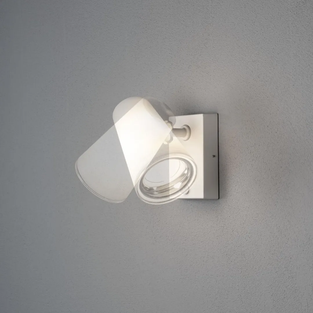 Konstsmide Fano Sensor Wandlamp 25W - Staal - Wit - afbeelding 6 van 6