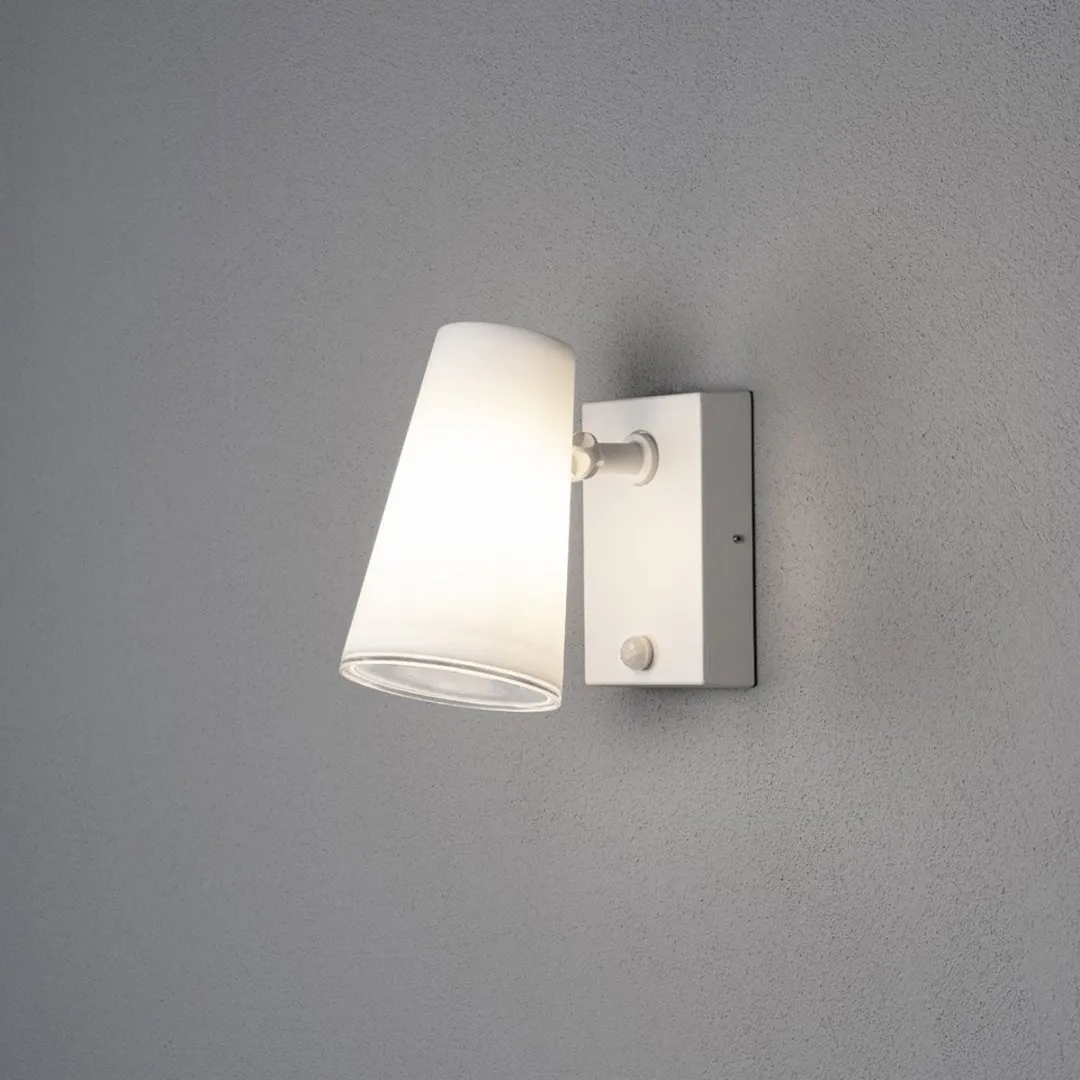 Konstsmide Fano Sensor Wandlamp 25W - Staal - Wit
