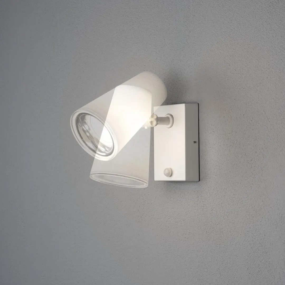 Konstsmide Fano Sensor Wandlamp 25W - Staal - Wit