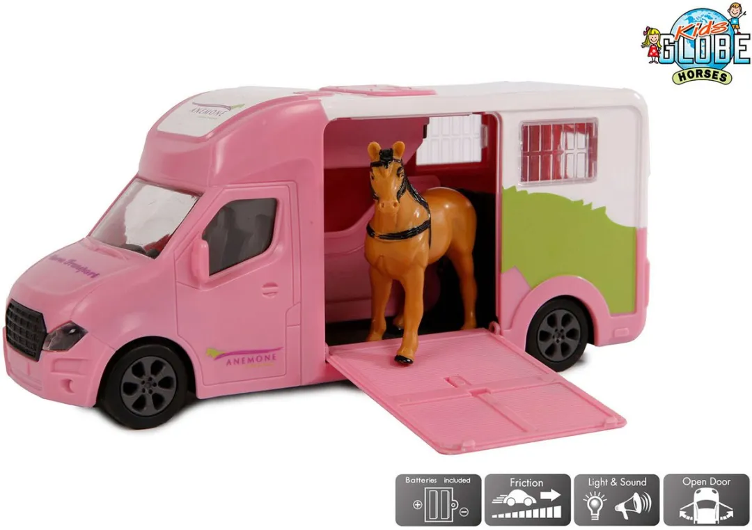 Kids Globe Die-cast Paardentruck 1:32 Roze - MPN 510212
