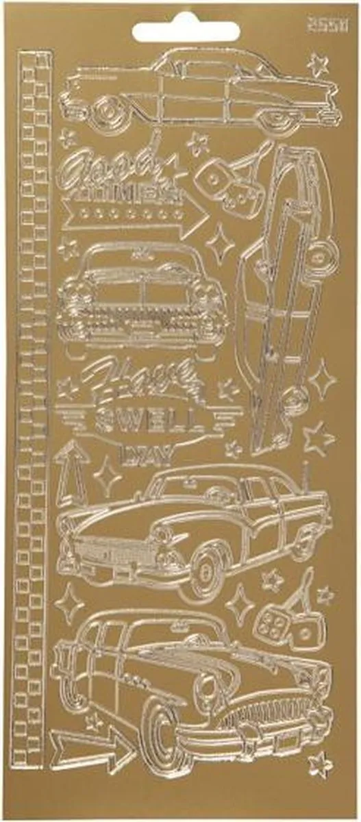 Creativ Company Auto Thema Goud Stickers - 12 Stuks