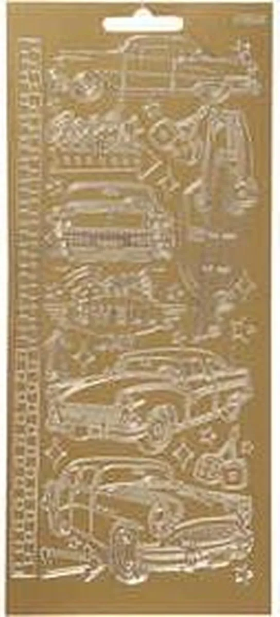Creativ Company Auto Thema Goud Stickers - 12 Stuks