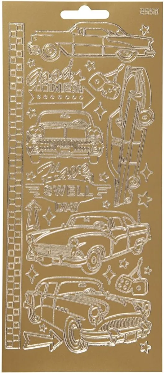 Creativ Company Auto Thema Goud Stickers - 12 Stuks
