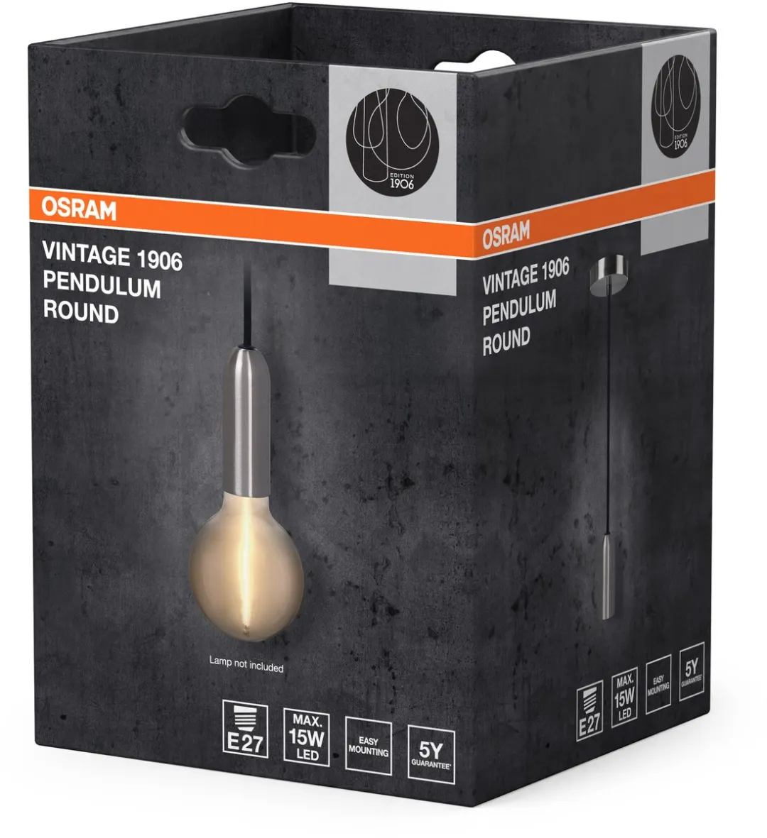 Osram Vintage 1906 Hanglamp E27 - Chroom - 100cm - 15W LED - afbeelding 6 van 6