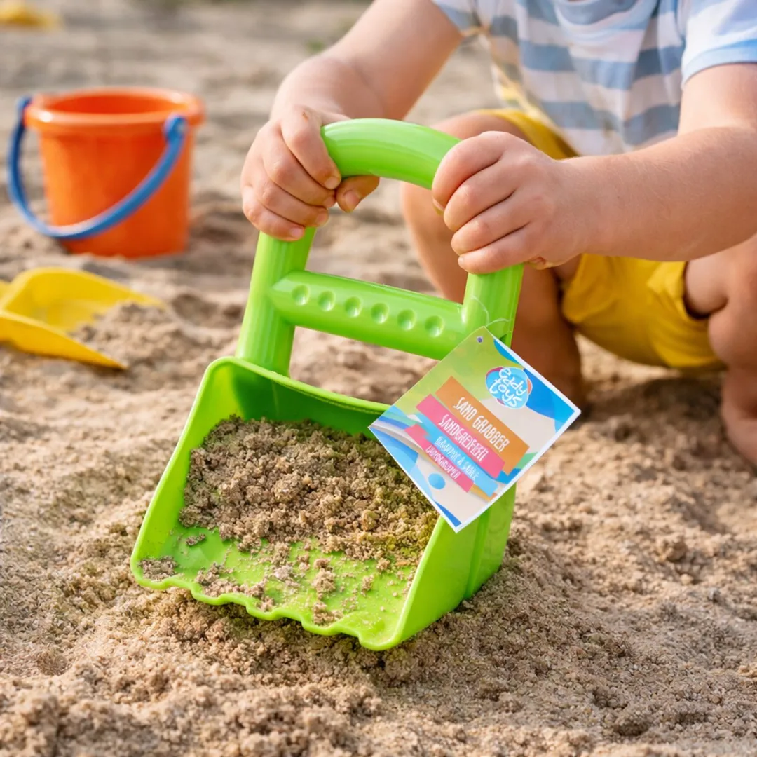 Eddy Toys Zandgrijper Kinderen - Zandgrijper voor Zand Scheppen Strand - Zand Grijper Speelgoed voor Buiten - Strandspeelgoed voor Kinderen - Groen Kunststof Speelgoed