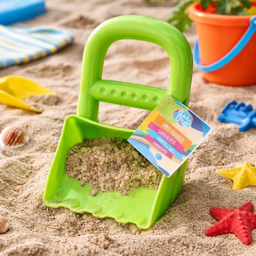 Eddy Toys Zandgrijper Kinderen - Zandgrijper voor Zand Scheppen Strand - Zand Grijper Speelgoed voor Buiten - Strandspeelgoed voor Kinderen - Groen Kunststof Speelgoed