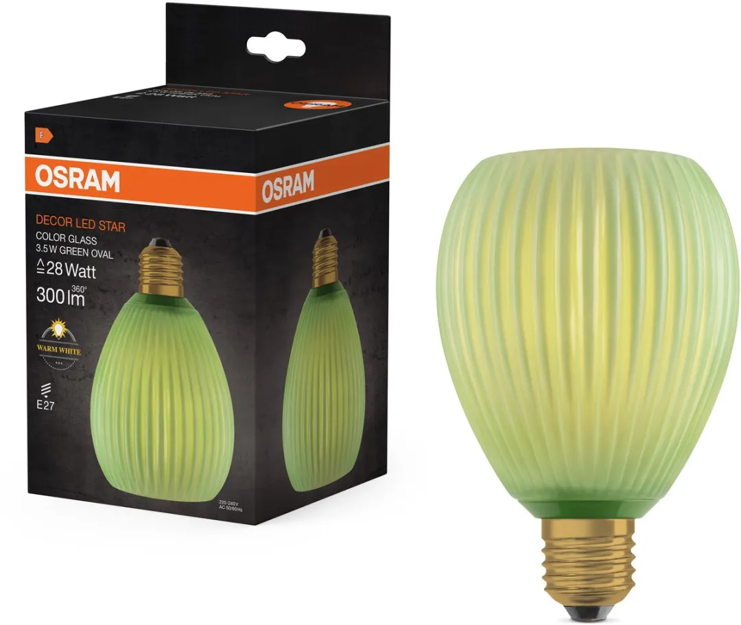 Osram Decor LED Lamp Oval Groen - Mat Glas 110cm