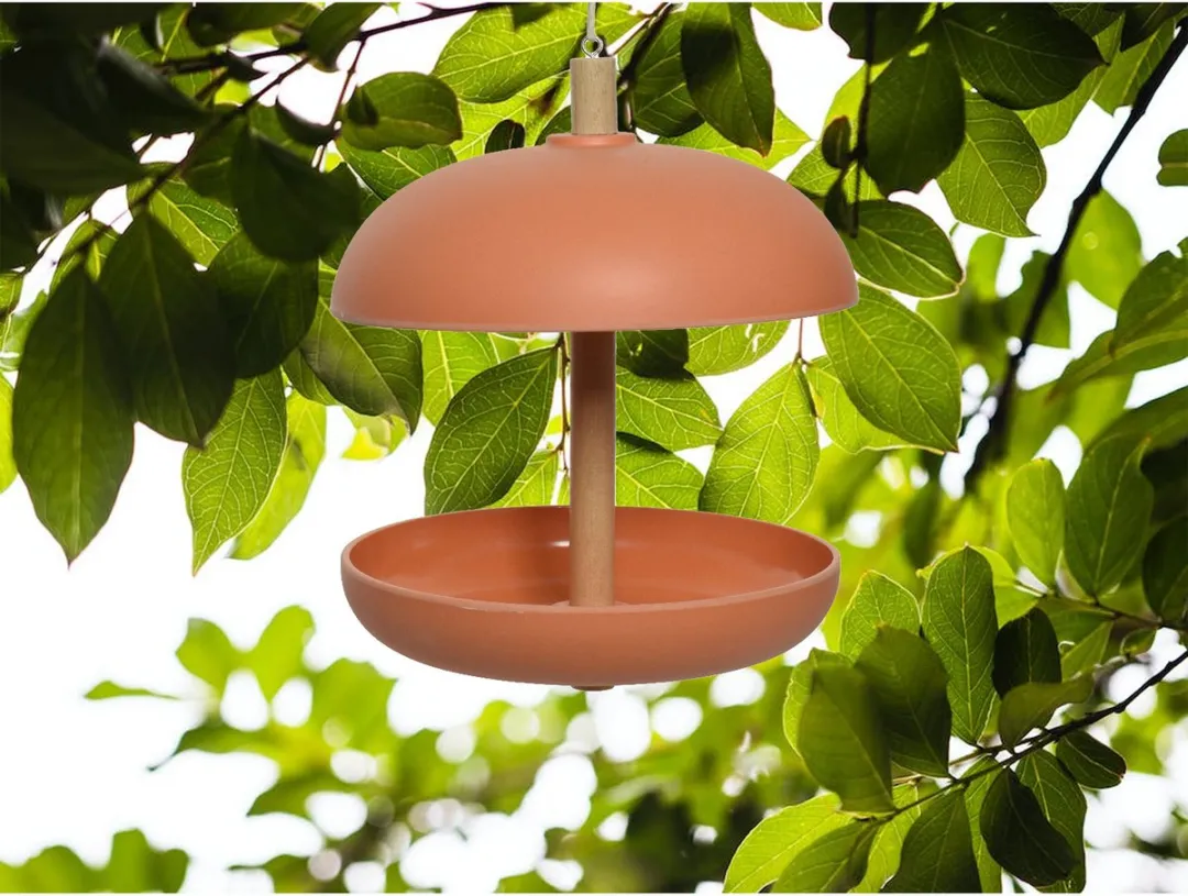 Decoris Vogelfeeder Silo 2x - Zalmroze - 21x25cm