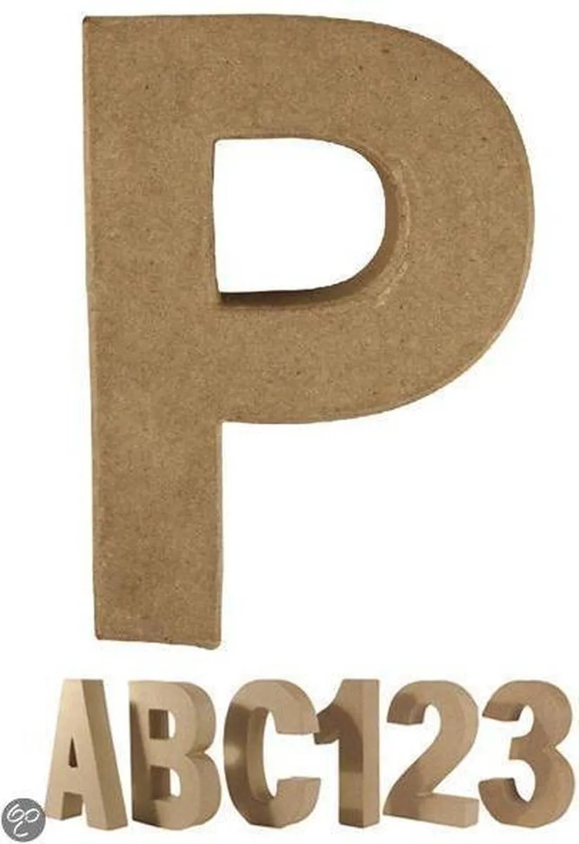 Rayher Papier Mache Letter P - Beige