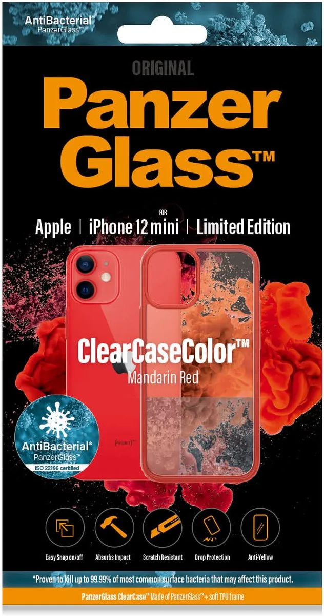 PanzerGlass PZ-0279 Hoesje - Apple iPhone 12 Mini - Mandarin Red - afbeelding 4 van 6