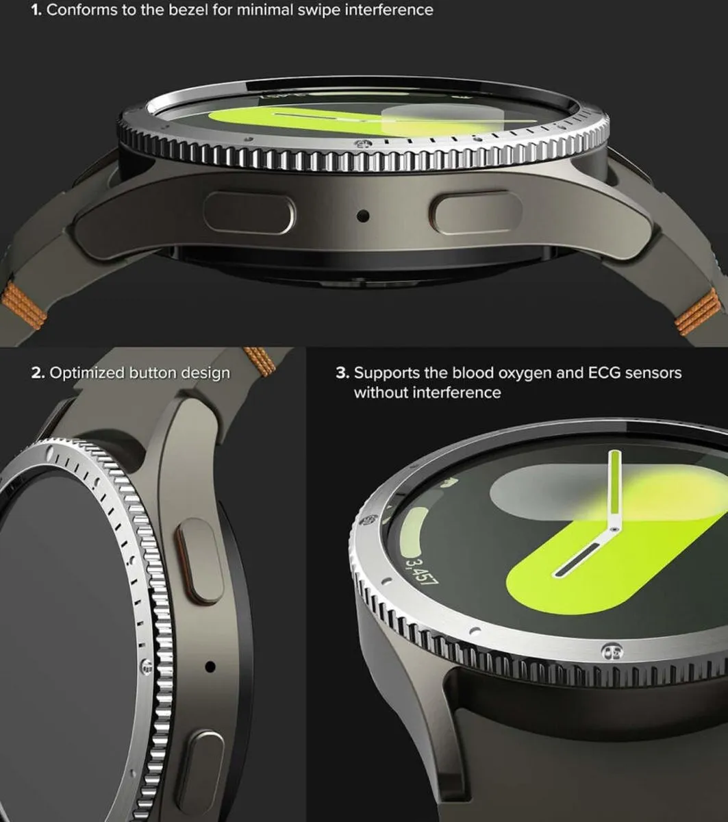 Ringke Bezel Styling + Tempered Glass Samsung Galaxy Watch 7 40mm - Silver