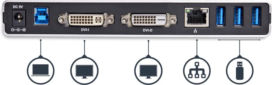 Startech USB3SDOCKDD DVI Dual Monitor Docking Station - Zwart