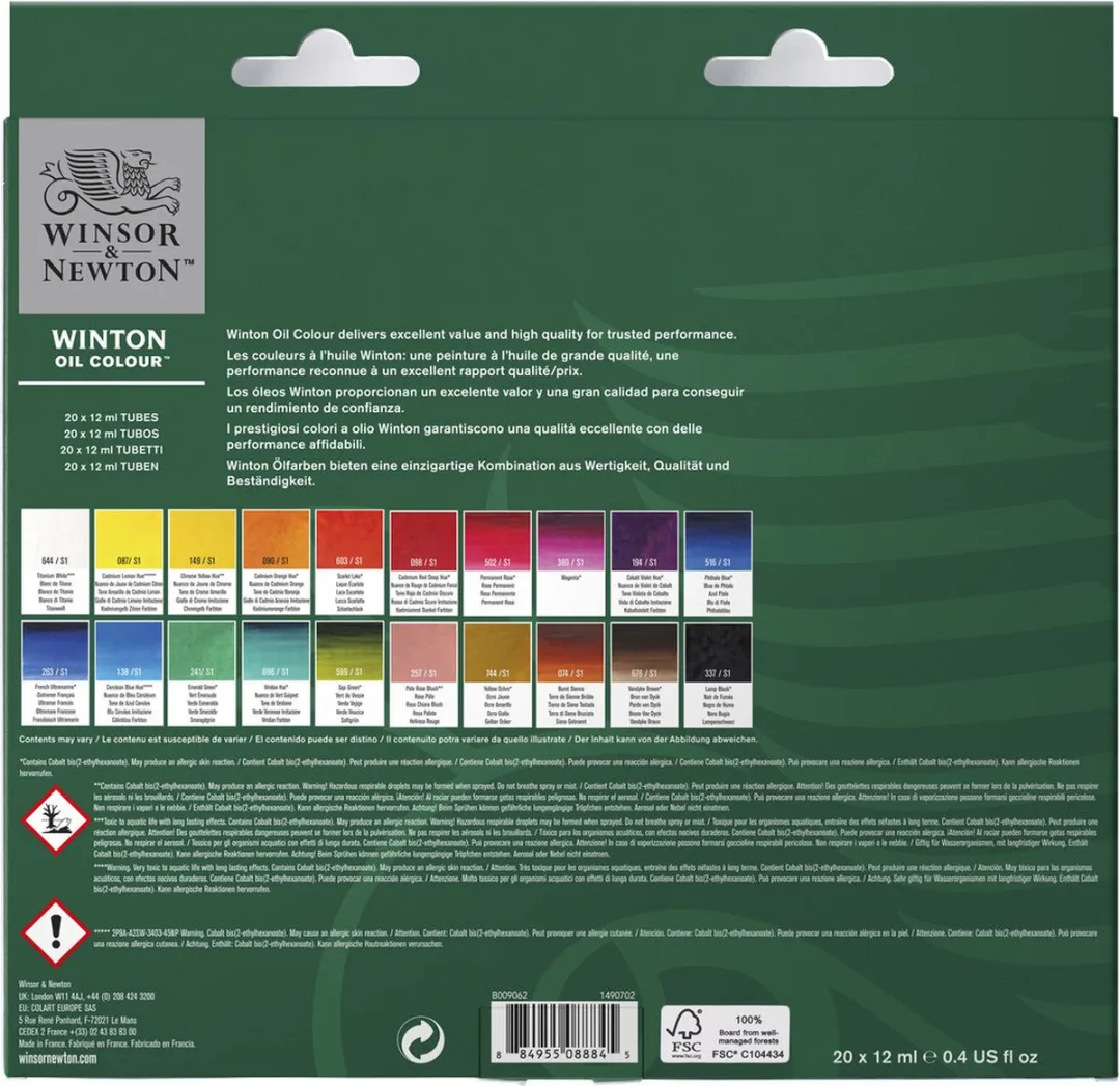 Winsor & Newton Winton Olieverf 20x12ml - 20 Kleuren
