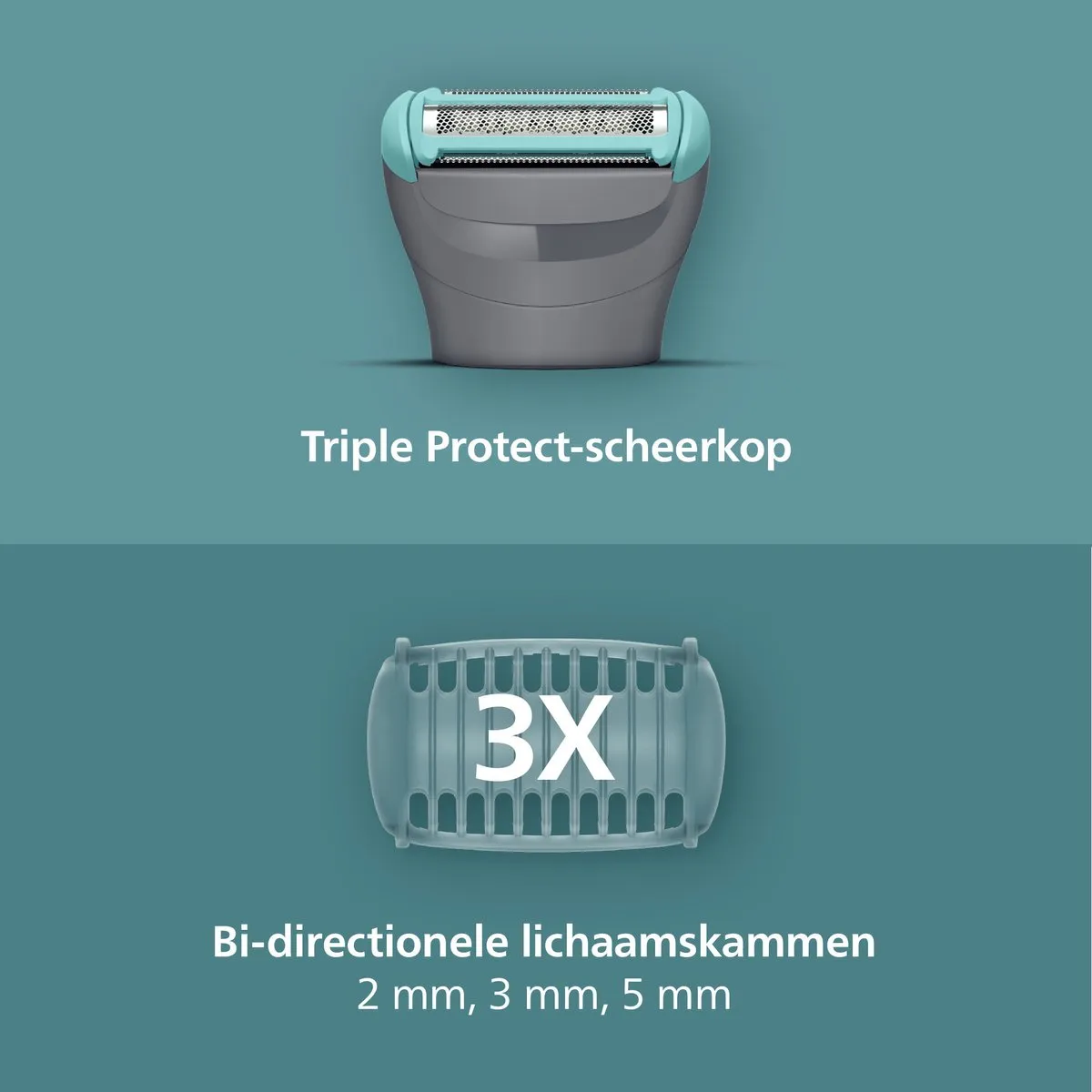 Philips Series 3000 Bodygroomer mannen - Body Trimmer - 3 extra Trimkammen - Opbergzakje - BG3485/15