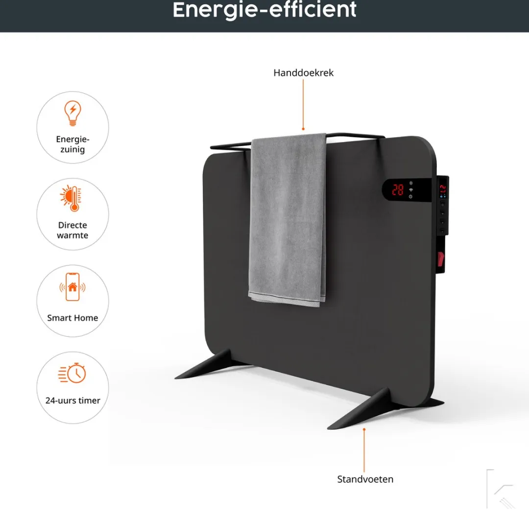 Könighaus Smart Dual 4063724080518 Infraroodverwarming 450W - Zwart