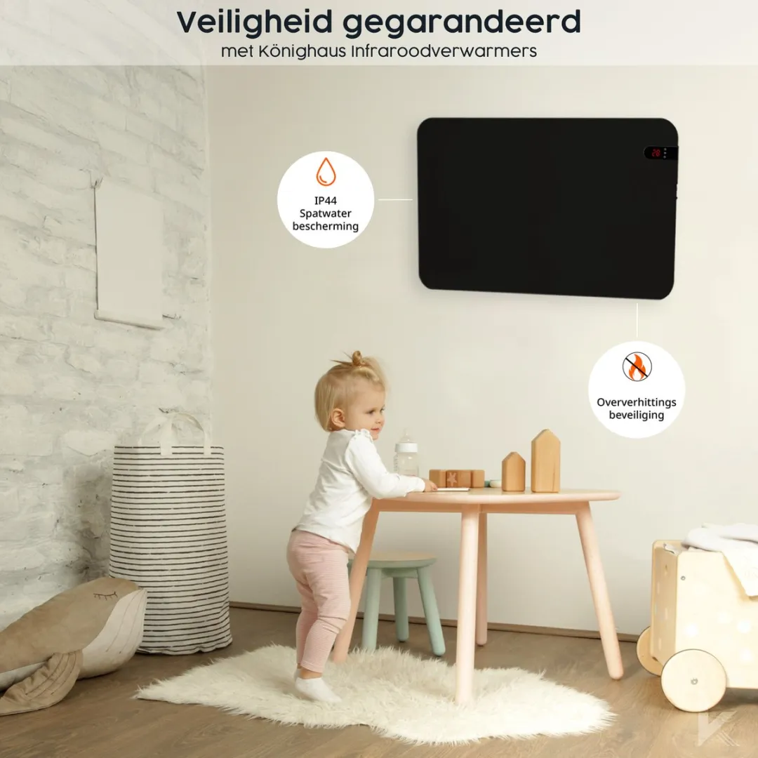Könighaus Smart Dual 4063724080518 Infraroodverwarming 450W - Zwart