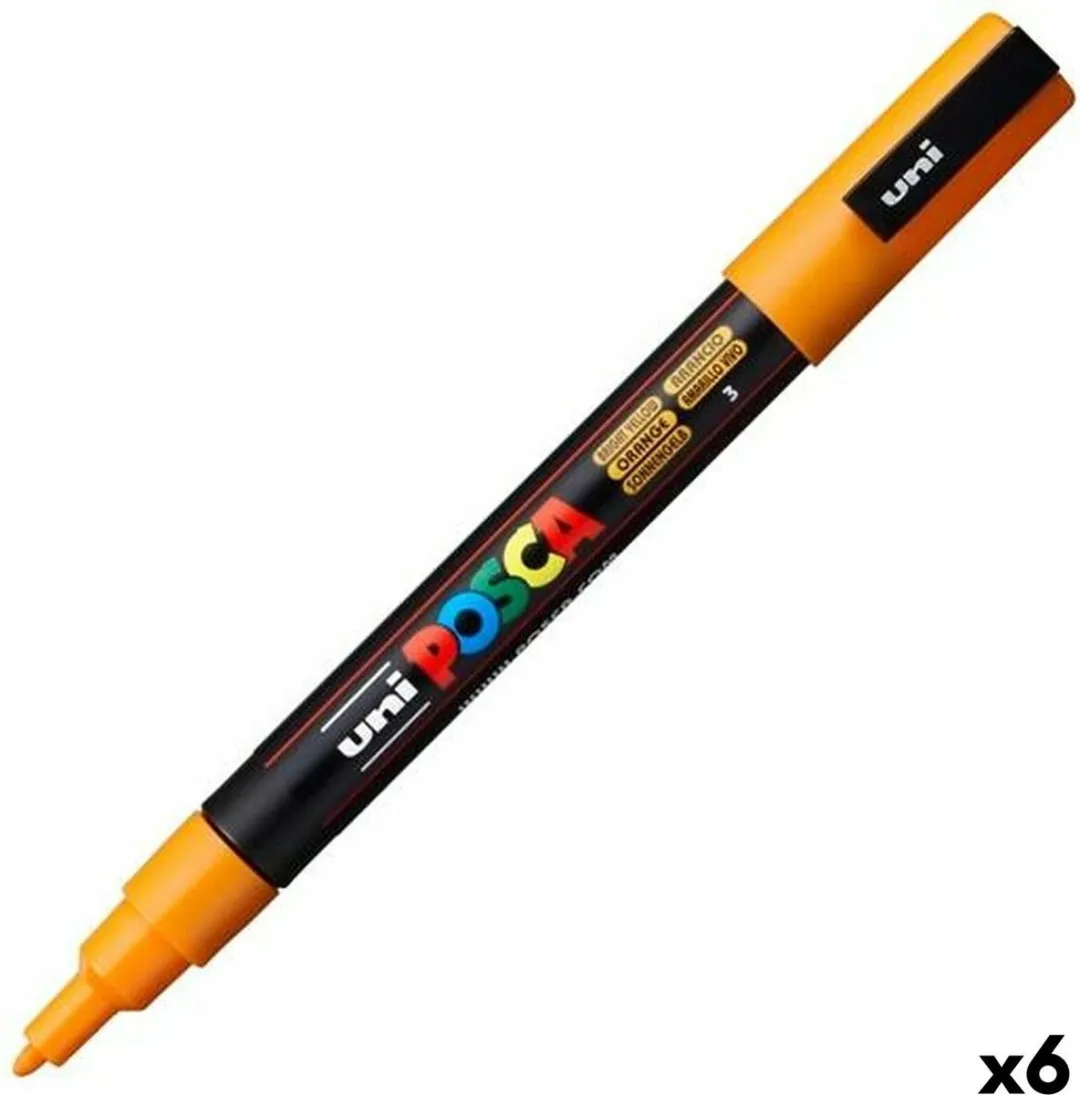 Posca PC-3M Fine Tip Verfstiften - Oranje - 6 Stuks