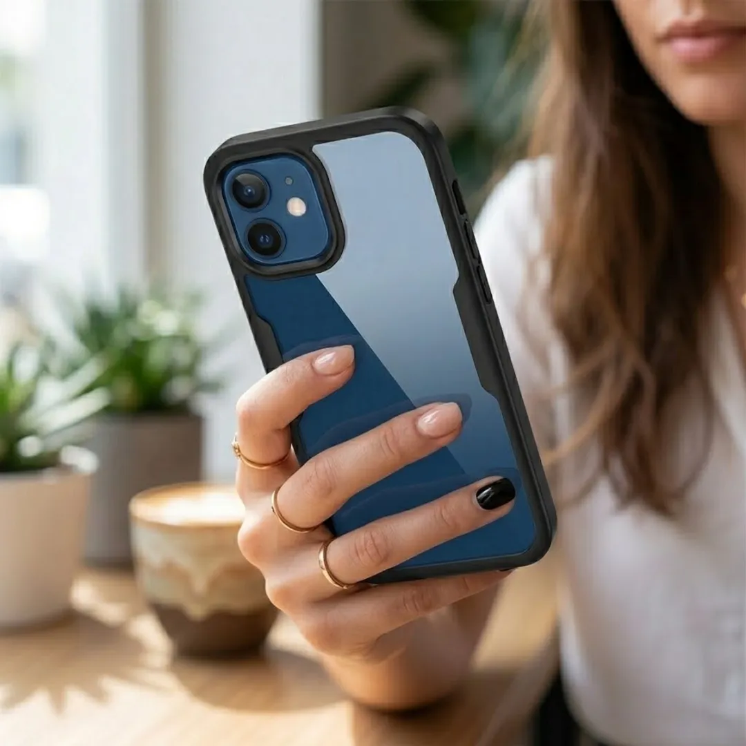 NUVEX iPhone 12 Hoesje - Zwart Transparant