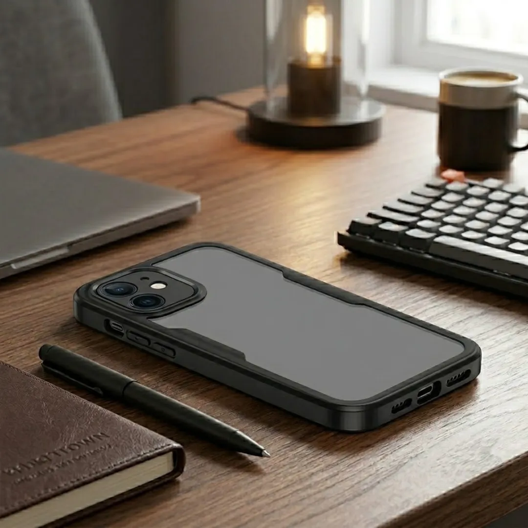NUVEX iPhone 12 Hoesje - Zwart Transparant