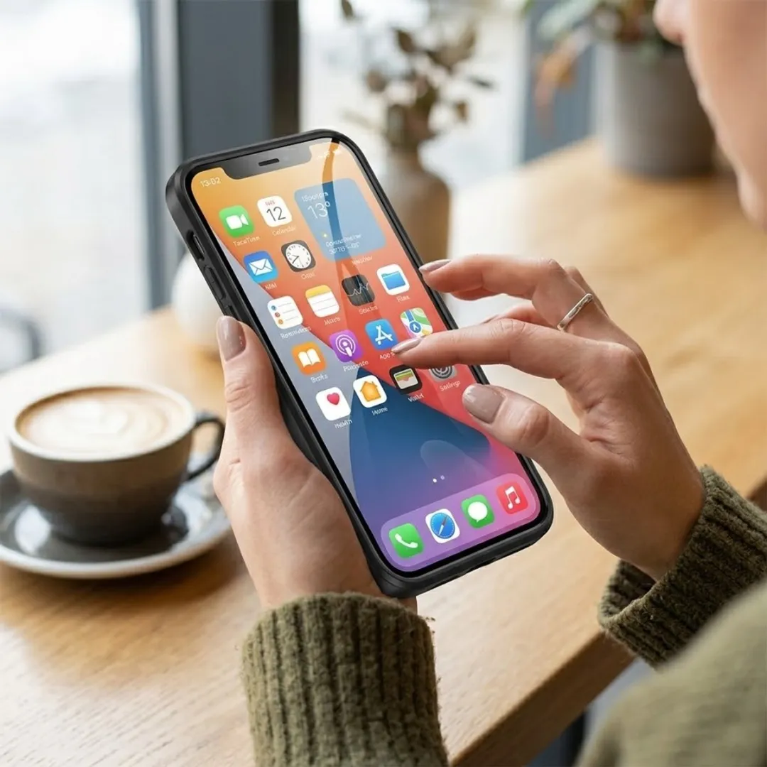 NUVEX iPhone 12 Hoesje - Zwart Transparant