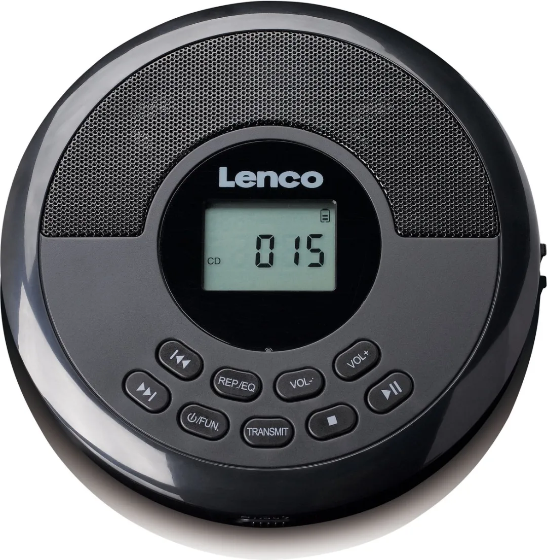 Lenco CD-340BK Discman - Draagbare CD en MP3-speler met Bluetooth (In/Out) en ingebouwde Speakers - Anti Shock - Zwart