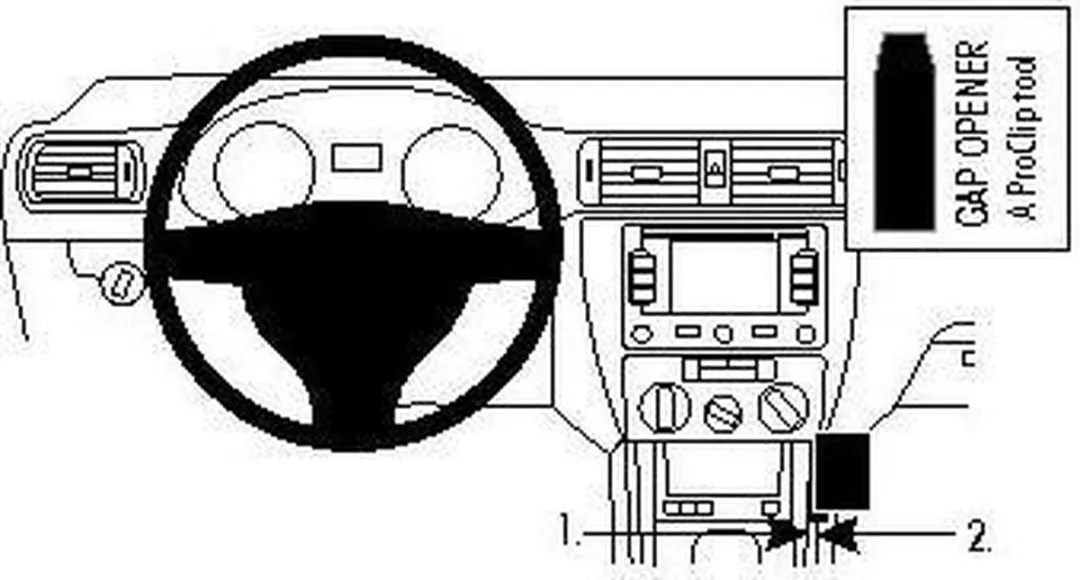 Brodit ProClip Mounting Platform 834533 - Volkswagen Jetta - Zwart - afbeelding 6 van 6