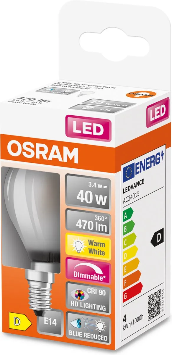 Osram Superstar LED Lamp E27 5.8W 73lm Warm Wit - CRI90 - afbeelding 6 van 6