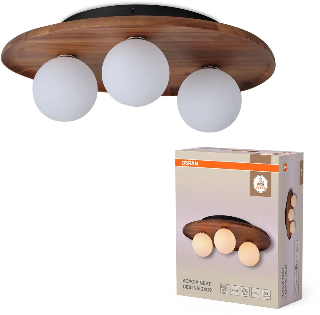 Osram Decor Acacia Nest Plafondlamp - G9 - Houtbruin