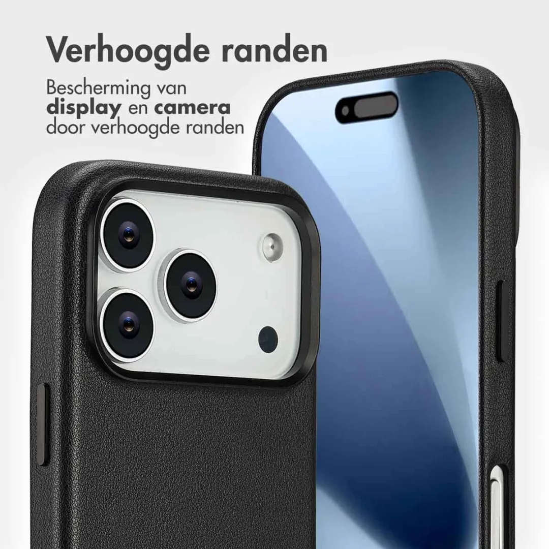 Accezz Hoesje iPhone 17 Pro - Leather Bookcase 2-in-1 - 3 Pasjes - Zwart