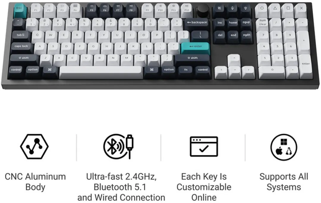 Keychron Q6 Max Q6M-M4 Toetsenbord - Banana Switch - Zwart