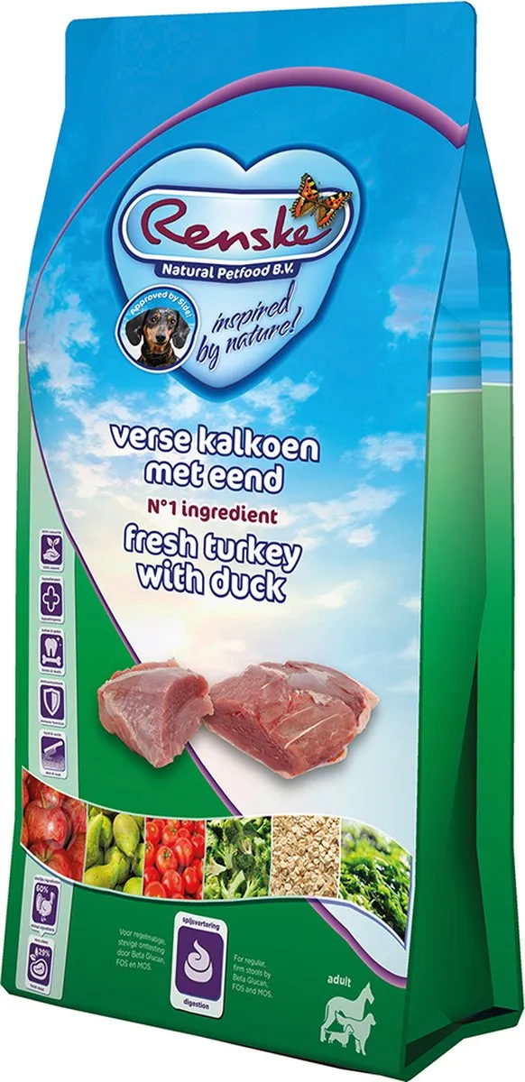 Renske - Super Premium Kalkoen en Eend - Hondenvoer - 12 kg