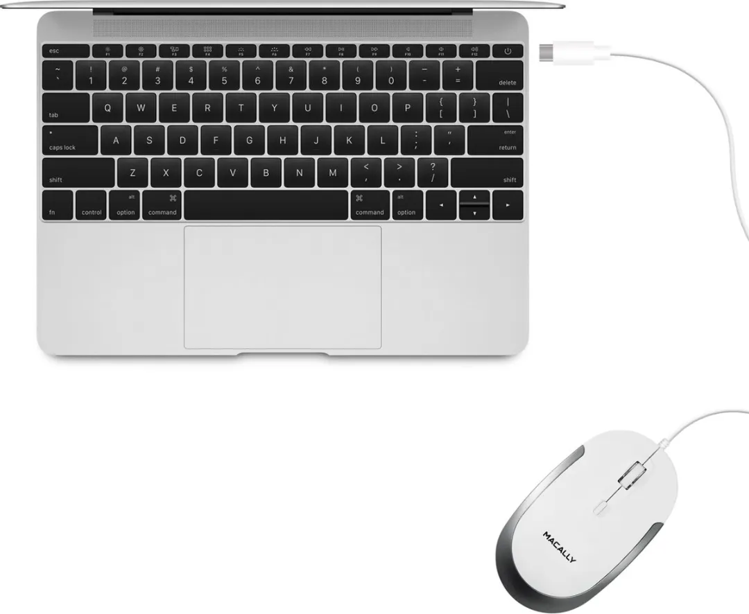 Macally UCDYNAMOUSE-W USB-C Muis - Wit