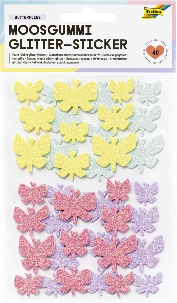 Folia Glitter Stickers Vlinders