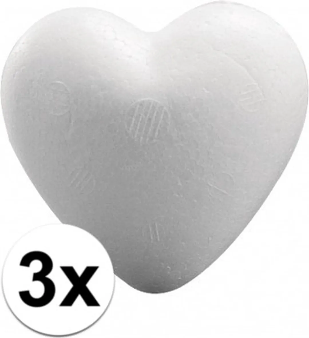 Rayher Hobby Piepschuim Hartjes - 3 Stuks - 5cm Wit
