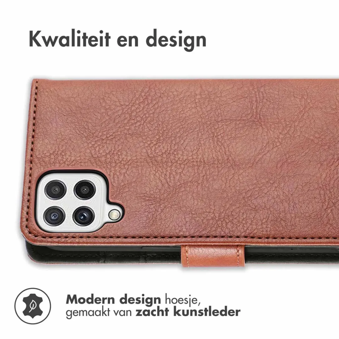 imosHion Hoesje Samsung Galaxy A22 4G - 3 Pasjes - Bruin