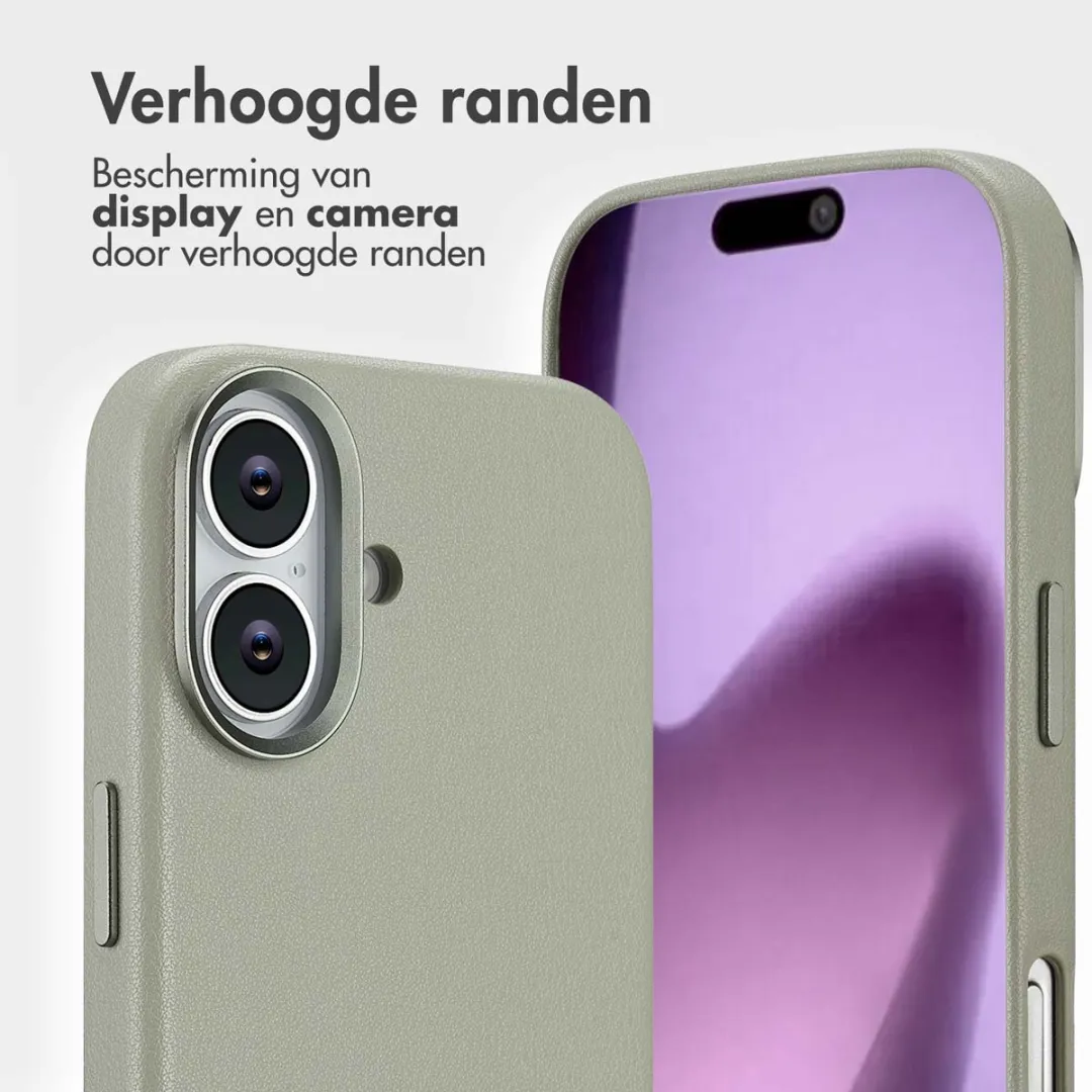 Accezz iPhone 17 Leather Bookcase Hoesje 3 Pasjes - Grijs