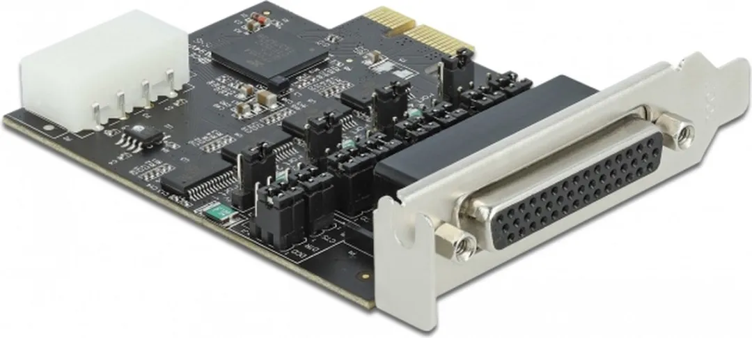 Delock PCIe Kaart 4x RS-232 - 5V/12V Voeding