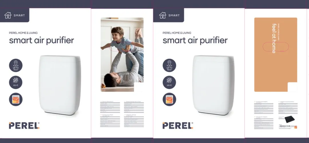 Perel Smart Air Purifier AIRP002 Luchtreiniger - 60W - 70m² - Wit - afbeelding 2 van 6