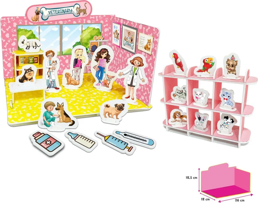 Akar Toys - Veterinary - Puzzel / 3D Puzzel / 3D Puzzel Kinderen / Speelgoed - 62st