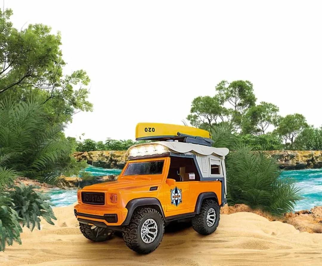 Toi-Toys Animal World Jeep en Kano Licht & Geluid Blauw